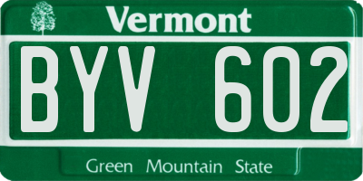 VT license plate BYV602