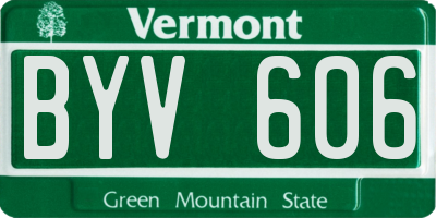 VT license plate BYV606