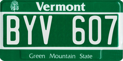 VT license plate BYV607