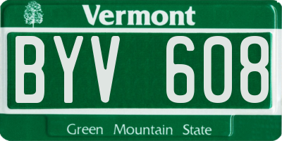 VT license plate BYV608