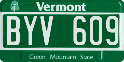 VT license plate BYV609