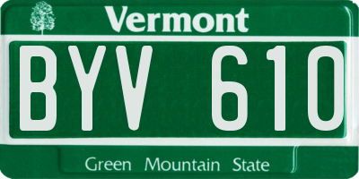 VT license plate BYV610