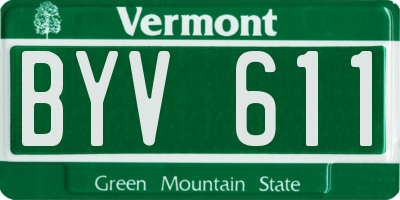 VT license plate BYV611