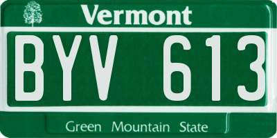 VT license plate BYV613
