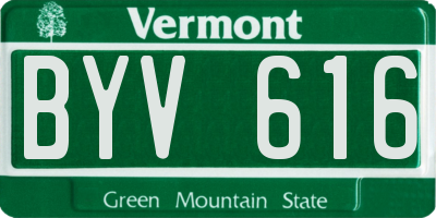 VT license plate BYV616