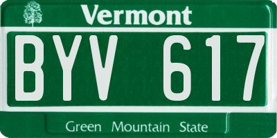 VT license plate BYV617