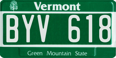 VT license plate BYV618