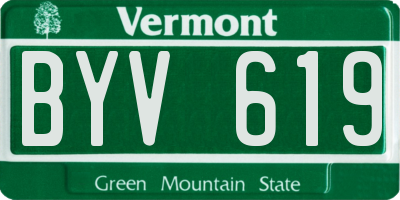 VT license plate BYV619