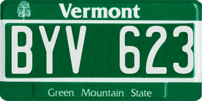 VT license plate BYV623