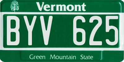 VT license plate BYV625