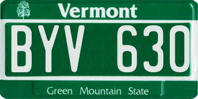 VT license plate BYV630