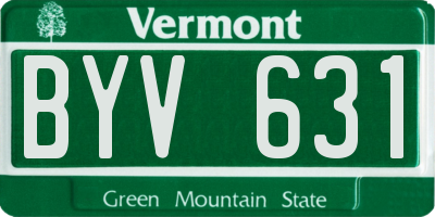 VT license plate BYV631