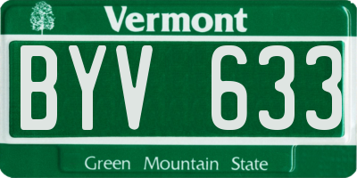 VT license plate BYV633