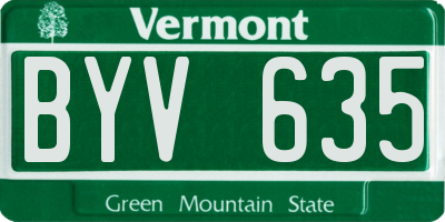 VT license plate BYV635