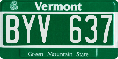 VT license plate BYV637
