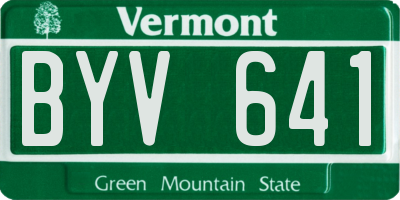 VT license plate BYV641