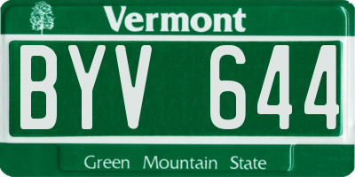 VT license plate BYV644