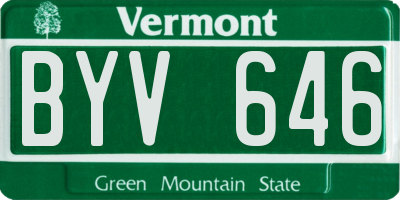 VT license plate BYV646