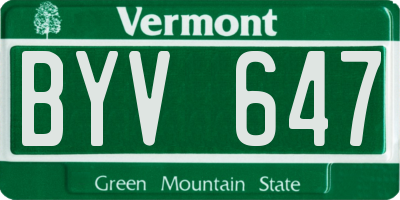 VT license plate BYV647
