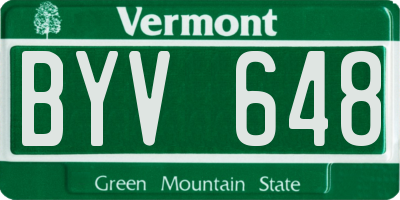 VT license plate BYV648