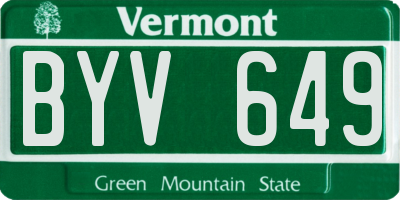 VT license plate BYV649