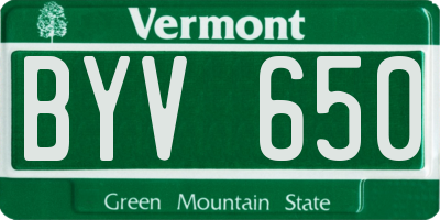 VT license plate BYV650