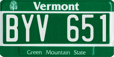 VT license plate BYV651
