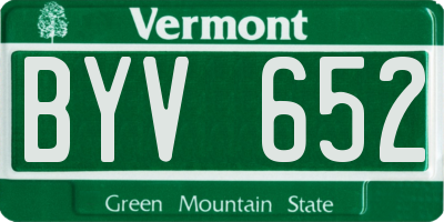 VT license plate BYV652