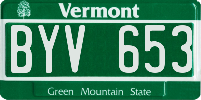 VT license plate BYV653