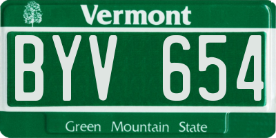 VT license plate BYV654