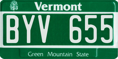 VT license plate BYV655
