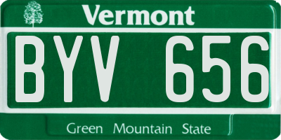 VT license plate BYV656