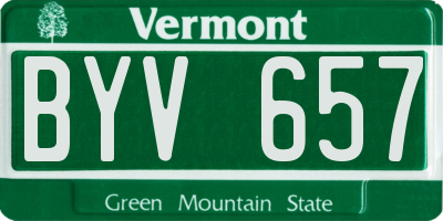 VT license plate BYV657
