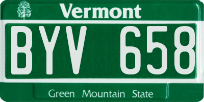 VT license plate BYV658