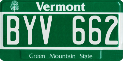 VT license plate BYV662