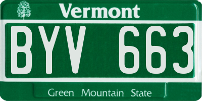 VT license plate BYV663
