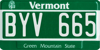 VT license plate BYV665