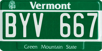 VT license plate BYV667