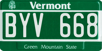 VT license plate BYV668