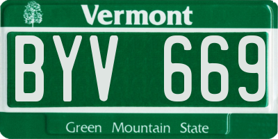 VT license plate BYV669