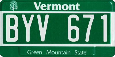VT license plate BYV671