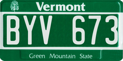VT license plate BYV673