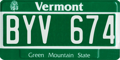 VT license plate BYV674