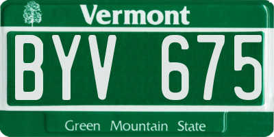 VT license plate BYV675