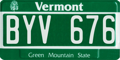 VT license plate BYV676