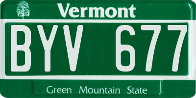 VT license plate BYV677