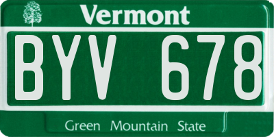 VT license plate BYV678