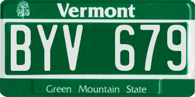 VT license plate BYV679