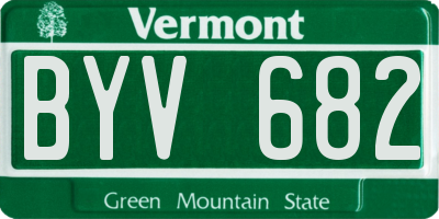 VT license plate BYV682