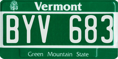 VT license plate BYV683
